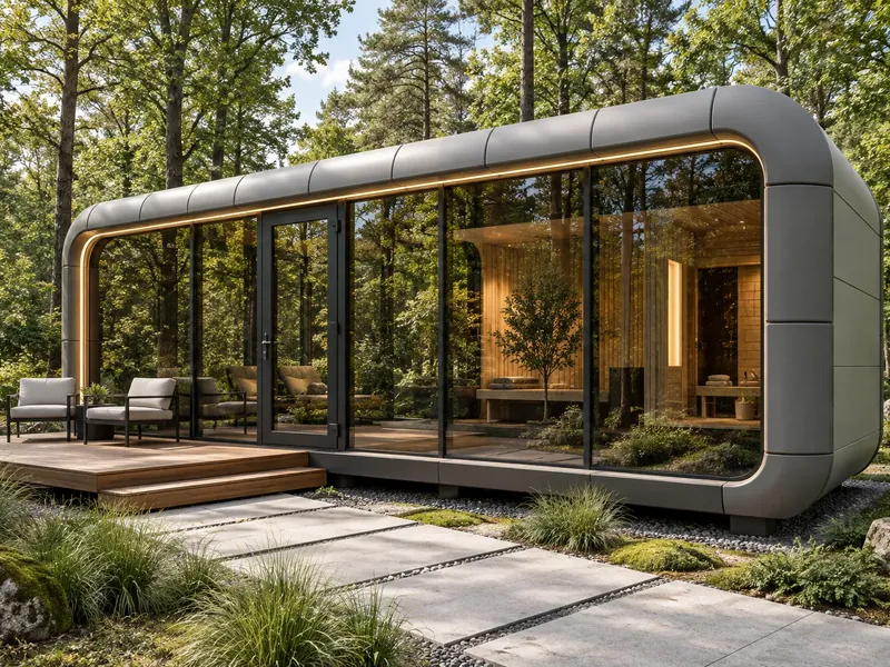 Капсульная баня LUX Apple House в лесу